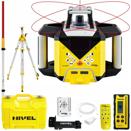 Niwelator rotacyjny Nivel System NL620R 600 m IP65 STATYW KOLUMNOWY
