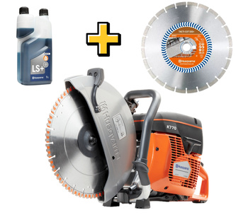 Przecinarka ręczna Husqvarna K770 zestaw z tarczą diamentową do betonu i olejem LS+